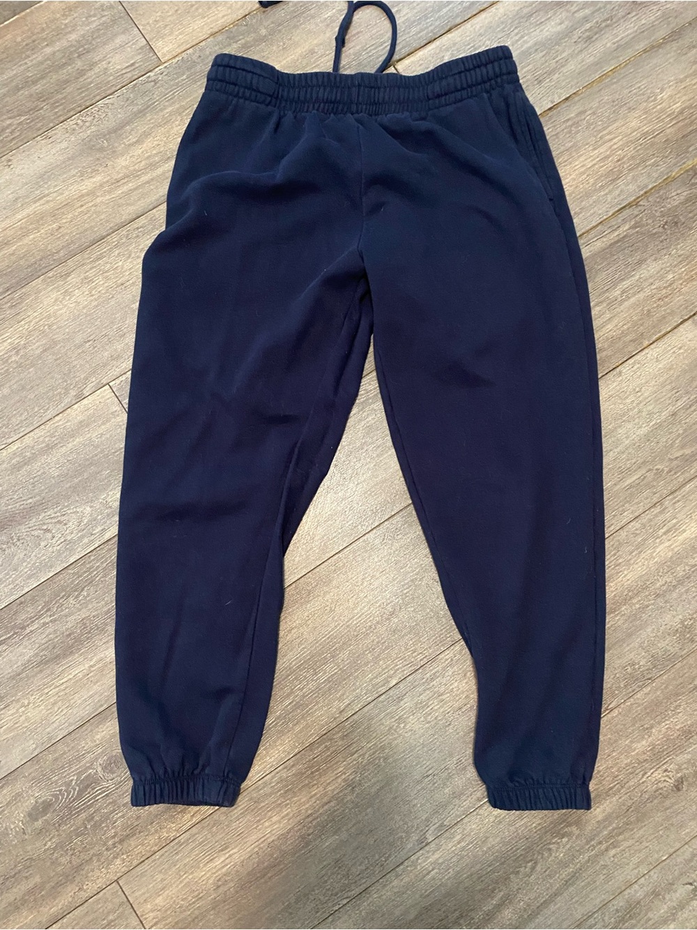 Womenās Navy Blue Elastic Waist Jogger Pants